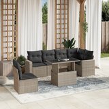 vidaXL 7-dijelni set vrtnih sofa svjetlosivi od poliratana | shoptok.hr