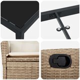  5-delni vrtni jedilni set z blazinami bež poly ratan | Shoptok.si