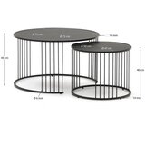 Kave Home Okrugli pomoćni stol sa staklenom pločom stola ø 75 cm Hadar – | shoptok.hr