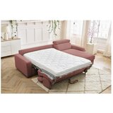 Bobochic Paris rožnata raztegljiva kotna sedežna garnitura iz rebrastega žameta (s kotom po izbiri) monaco | Shoptok.si