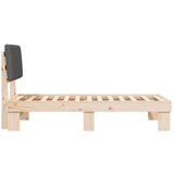 vidaXL Posteljni okvir z oblazinjenim vzglavjem Temno siva 90 x 190 cm | Shoptok.si