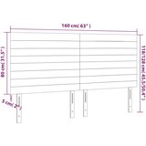  LED uzglavlje ružičasto 160x5x118/128 cm baršunasto | shoptok.hr
