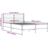  Okvir kreveta boja hrasta 120x200 cm konstruirano drvo i metal | shoptok.hr