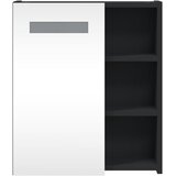  Kupaonski ormarić s ogledalom i LED svjetlom crni 45x13x52 cm | shoptok.hr