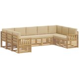  Set vanjskih sofa 7 pcs Bijela i Bež 304 x 128,5 x 73 cm | Eponuda.com