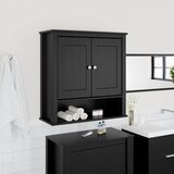  Kupaonski zidni ormarić BERG crni 69,5x27x71,5 cm od borovine | shoptok.hr