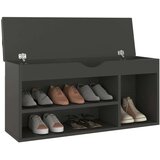  Klupa za cipele s jastukom siva 104 x 30 x 49 cm od iverice | shoptok.hr