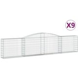  Lučne gabionske košare 9 kom 400x30x80/100 cm pocinčano željezo | shoptok.hr