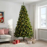  Umjetno božićno drvce s nogom 240 cm 300 LED lampica - Srednje zelena Ø 120 x 240 cm s 300 LED dioda | shoptok.hr