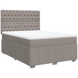 vidaXL Box spring postelja z vzmetnico taupe 140x200 cm blago, (21310485) | Shoptok.si