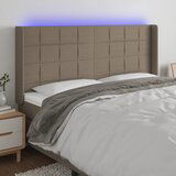 vidaXL LED uzglavlje smeđesivo 183 x 16 x 118/128 cm od tkanine | shoptok.hr