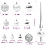  Set Božićnih Ukrasnih Kuglica 61 pcs Srebrno Plastika | shoptok.hr