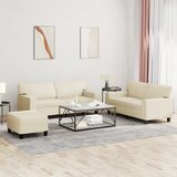  3-dijelni set sofa s jastucima krem od umjetne kože | shoptok.hr