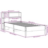  Krevet s regalom z knjige bez madraca bijeli 100x200cm borovina | shoptok.hr