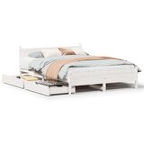 vidaXL Posteljni okvir brez vzmetnice bel 160x200 cm trdna borovina | Shoptok.si