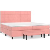  The Living Store Box spring postelja z vzmetnico roza 200x200 cm žamet - Box Spring Postelja, (21450230) | Shoptok.si