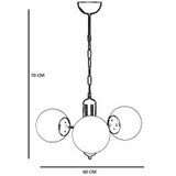 Opviq bankok 3 Lü eskitme beyaz Camlı avize whitegold chandelier | ePonuda.com