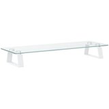  Stalak za monitor bijeli 60 x 20 x 8 cm kaljeno staklo i metal | shoptok.hr