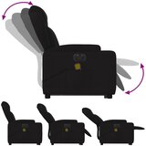  Električni masažni naslonjač na podizanje od tkanine crni | shoptok.hr