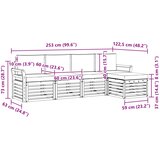  Set vanjskih sofa 5 pcs Bijela i krem 253 x 122,5 x 73 cm | shoptok.hr