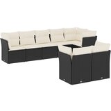  8-dijelni set vrtnih sofa od poliratana s jastucima crni | shoptok.hr
