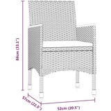  3-dijelni vrtni blagovaonski set s jastucima sivo-crni | shoptok.hr