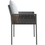  Vrtne stolice s jastucima 4 kom smeđe 54x61x83 cm od poliratana | shoptok.hr