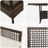 vidaXL 3 delni set vrtnia jedilna garnitura rjava polirattan | Shoptok.si