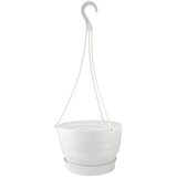 Mareš Viseća tegla za cvijeće Twister (Plastika, Bijela, Promjer: 24 cm) | shoptok.hr