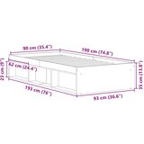  Okvir kreveta bez madraca staro drvo 90x190 cm | shoptok.hr