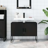 vidaXL Kupaonski ormarić za umivaonik crni 80 x 33 x 60 cm drveni | shoptok.hr