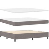  LED Box Spring Krevet Sivo-smeđa 200 x 200 cm tkanina | shoptok.hr
