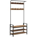 vidaXL Obešalnik za plašče Star les 95 x 34 x 184 cm Konstruiran les | Shoptok.si