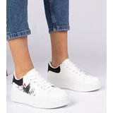 D/CEO marka niezdefiniowana White-black women's sporty sneakers with print Zelinda Cene