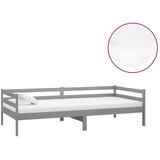  Dnevni ležaj s madracem 90 x 200 cm sivi od masivne borovine | Eponuda.ba