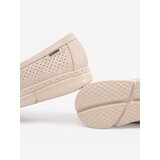 GOODIN Light beige openwork loafers with a gold element | Shoptok.si