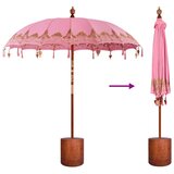  Balinežanski suncobran s bazom Roza i smeđa Ø 210-220 cm - s smeđom bazom Ø 210-220 cm | shoptok.hr
