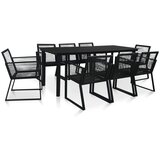  9-dijelni vrtni blagovaonski set od PVC ratana crni | Shoptok.si