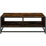 vidaXL Klubska mizica dimljeni hrast 80x80x30 cm inž. les in kovina | Shoptok.si