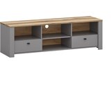 AKORD Latour B TV omarica 2 polici 165 cm siva/svetli delano hrast, (21979091) | Shoptok.si