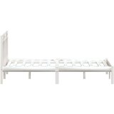  Posteljni okvir bel iz trdnega lesa 135x190 cm 4FT6, (20905242) | Shoptok.si