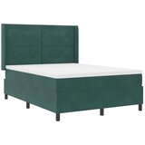 Box spring krevet Tamnozelena 160 x 200 cm Baršun - Tamnozelena 160 x 200 cm Prošiveno gumbima Cijene