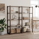  Stalak za pohranu 5 razina crni 170x38x170 cm masivna borovina | shoptok.hr