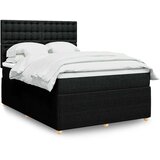  Krevet s oprugama i madracem crni 140 x 190 cm od tkanine | shoptok.hr
