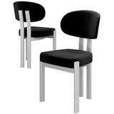 Hanah home set trpezarijskih stolica Dore 6 kom, crna tkanina Babyface, bele metalne noge | Eponuda.com