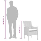  3-dijelni bistro set s jastucima sivi poliratan i drva bagrema | shoptok.hr