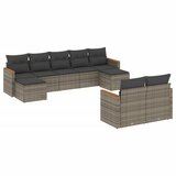 Maison Chic Seti vrtnega pohištva - Vrtna garnitura - Vrtni pohištvo set 9-delna z blazinami siv poli ratan, (21797001) | Shoptok.si