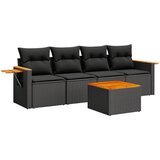  The Living Store Vrtna sedežna garnitura 5-delna z blazinami črn poli ratan - Vrtna Sedežna Garniture, (21452901) | Shoptok.si