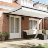 vidaXL Ročna retraktibilna tenda bela 500x300 cm | Shoptok.si