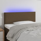 vidaXL LED posteljno vzglavje temno rjavo 100x5x78/88 cm blago Cene